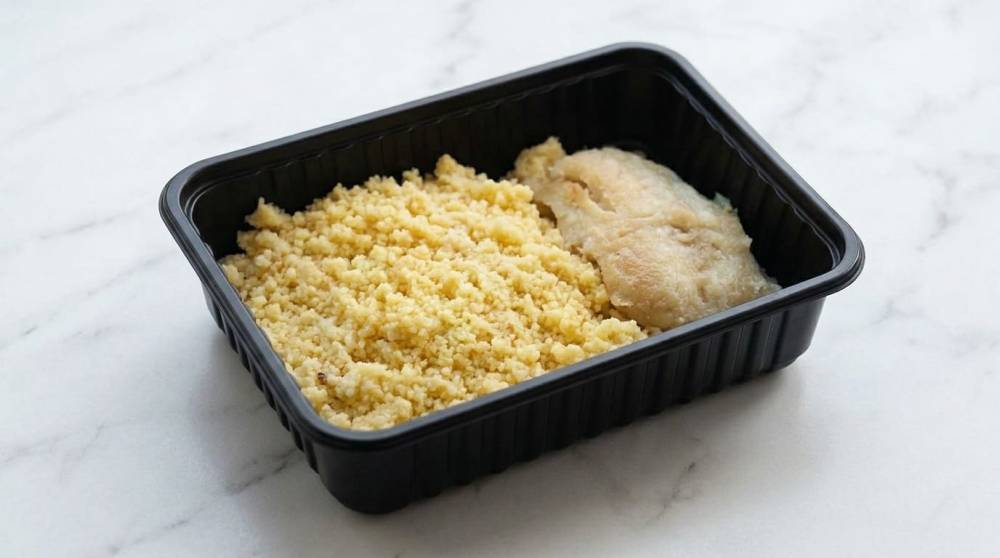 Филе белой рыбы на пару с кус-кусом