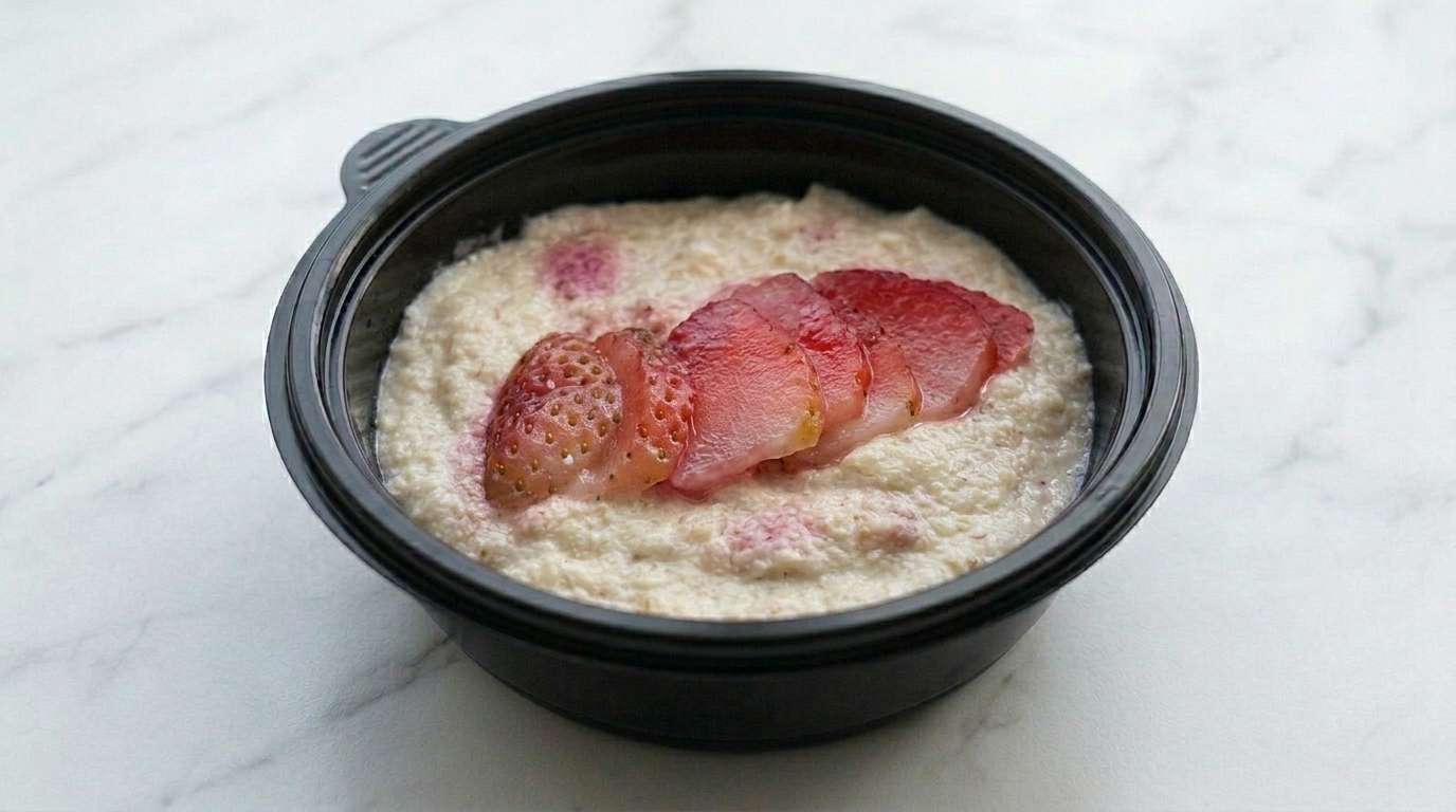 Каша белковая перловая с клубникой